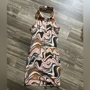 J for Justify Pink and Brown Sheath Midi Dress